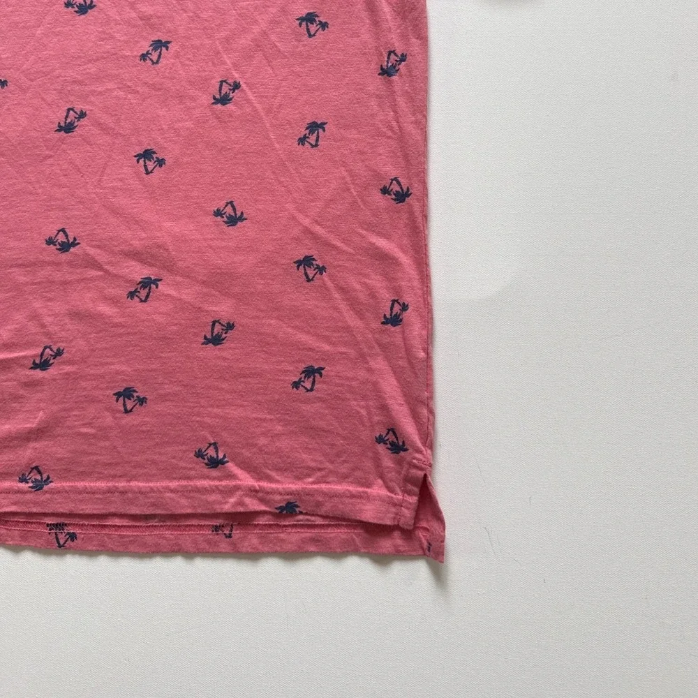 The Childrens Place Boys Pink Palm Tree Print Polo Shirt L 10/12 Short Sleeve